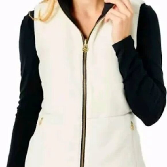 Lilly Pulitzer Brooklee reversible vest Fleece NWT - Picture 2 of 6